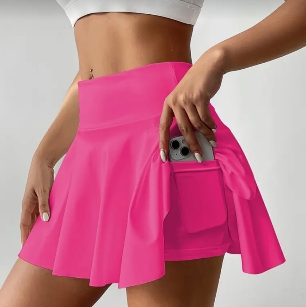 Flared Sports Skort With Pocket Moisture Wicking Size Large Various Colors - Picture 6 of 7